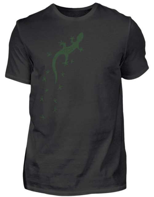 Eidechse Gecko Silhouette mit Spuren - Herren Shirt-16