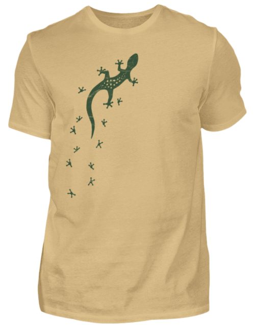 Eidechse Gecko Silhouette mit Spuren - Herren Shirt-224