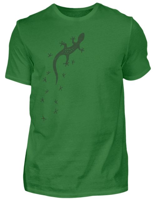 Eidechse Gecko Silhouette mit Spuren - Herren Shirt-718