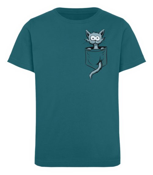 Verrückte Katze in Deiner Brust-Tasche - Kinder Organic T-Shirt-6889