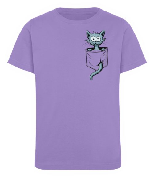 Verrückte Katze in Deiner Brust-Tasche - Kinder Organic T-Shirt-6904