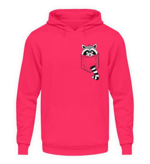 Waschbär in Deiner Brust-Tasche - Unisex Kapuzenpullover Hoodie-1610