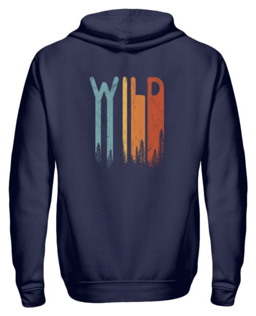 Wild Retro wilder Wald Schriftzug - Zip-Hoodie-198