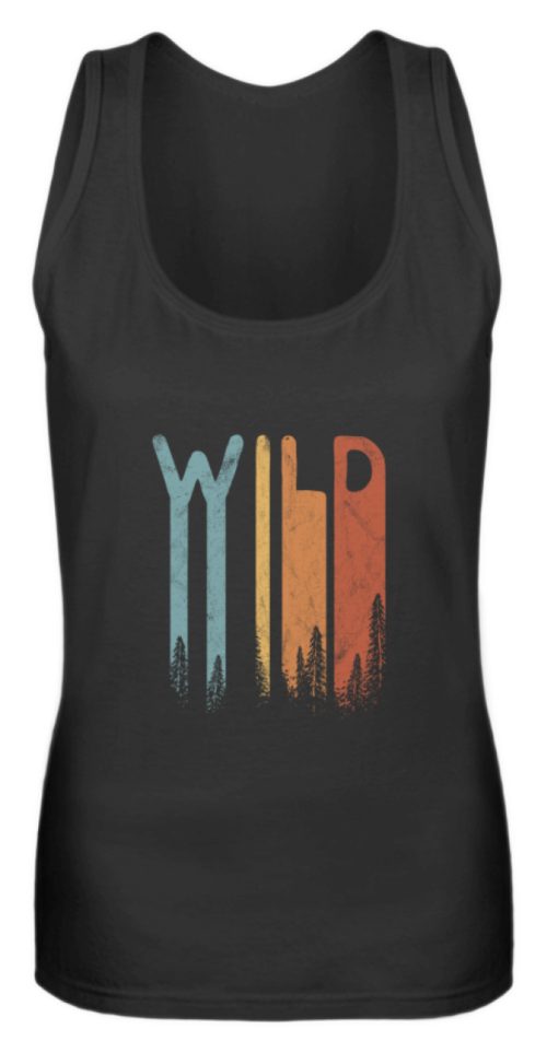 Wild Retro wilder Wald Schriftzug - Frauen Tanktop-16