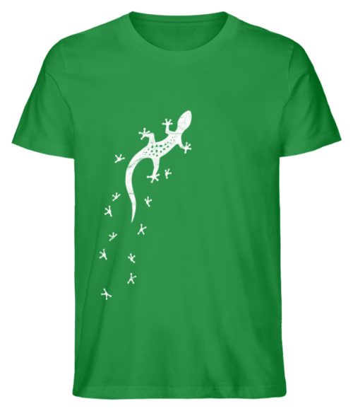 Gecko Silhouette mit Fährte | Sommer, Sonne und mediterraner Urlaub für Salamander-Fans - Herren Premium Organic Shirt-6890