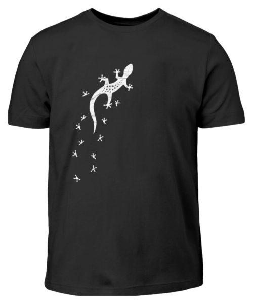 Gecko Silhouette mit Fährte | Sommer, Sonne und mediterraner Urlaub für Salamander-Fans - Kinder T-Shirt-16