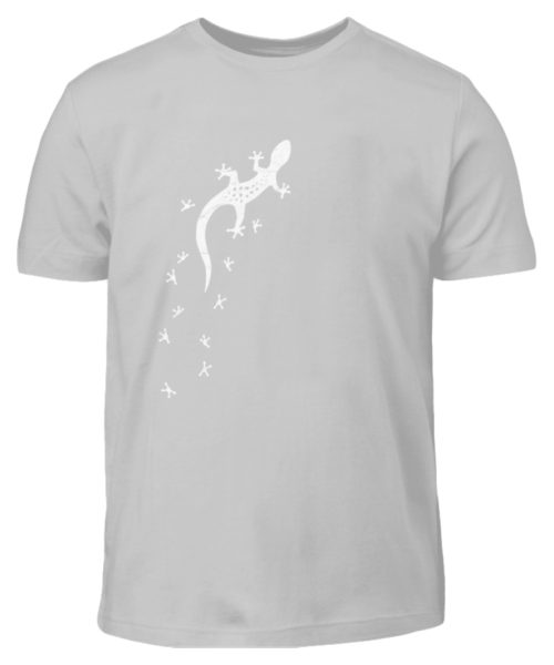 Gecko Silhouette mit Fährte | Sommer, Sonne und mediterraner Urlaub für Salamander-Fans - Kinder T-Shirt-1157