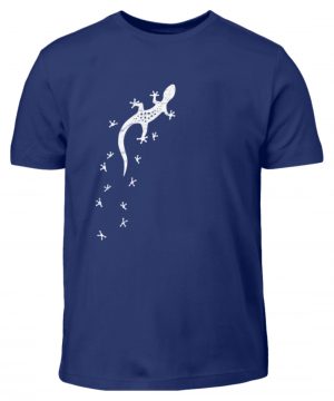 Gecko Silhouette mit Fährte | Sommer, Sonne und mediterraner Urlaub für Salamander-Fans - Kinder T-Shirt-1115