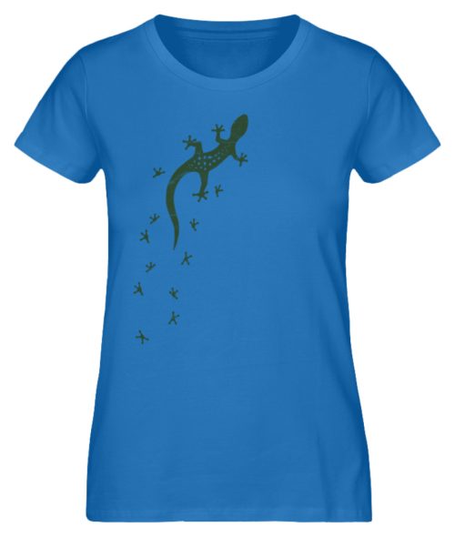 Eidechse Gecko Silhouette mit Spuren - Damen Premium Organic Shirt-6886