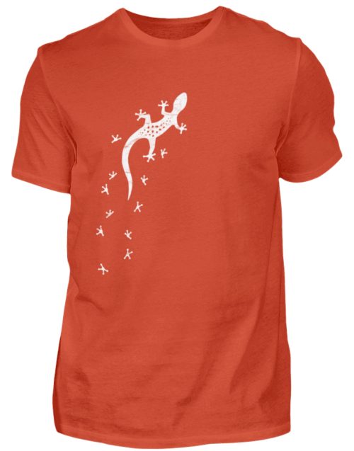 Gecko Silhouette mit Fährte | Sommer, Sonne und mediterraner Urlaub für Salamander-Fans - Herren Shirt-1236