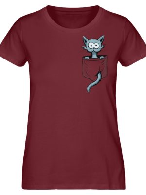 Verrückte Katze in Deiner Brust-Tasche - Damen Premium Organic Shirt-6883