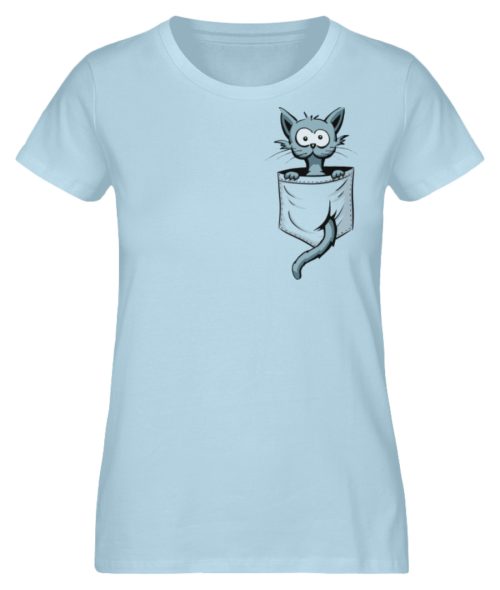 Verrückte Katze in Deiner Brust-Tasche - Damen Premium Organic Shirt-6888
