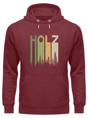 Retro Style Holz | Holziger Wald - Unisex Organic Hoodie-6883