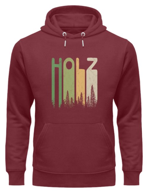 Retro Style Holz | Holziger Wald - Unisex Organic Hoodie-6883