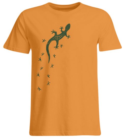 Eidechse Gecko Silhouette mit Spuren - Übergrößenshirt-20