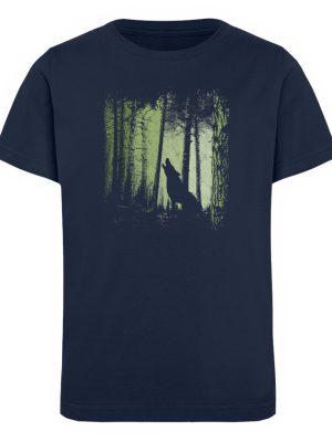 Einsamer Wolf im Zwielicht Wald - Kinder Organic T-Shirt-6887