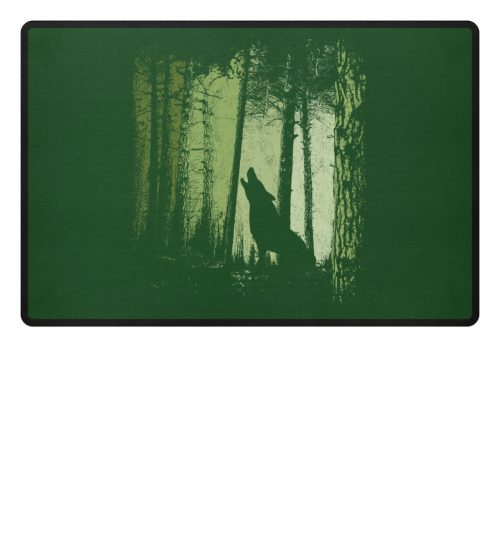 Einsamer Wolf im Zwielicht Wald - Fußmatte-833