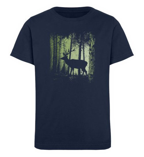 Hirsch im Zwielicht Wald - Kinder Organic T-Shirt-6887
