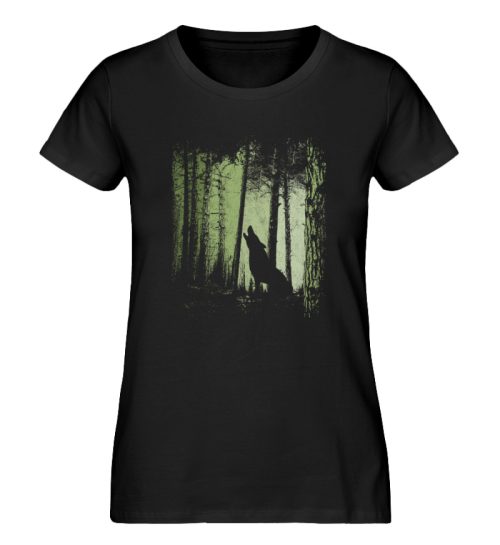 Einsamer Wolf im Zwielicht Wald - Damen Premium Organic Shirt-16