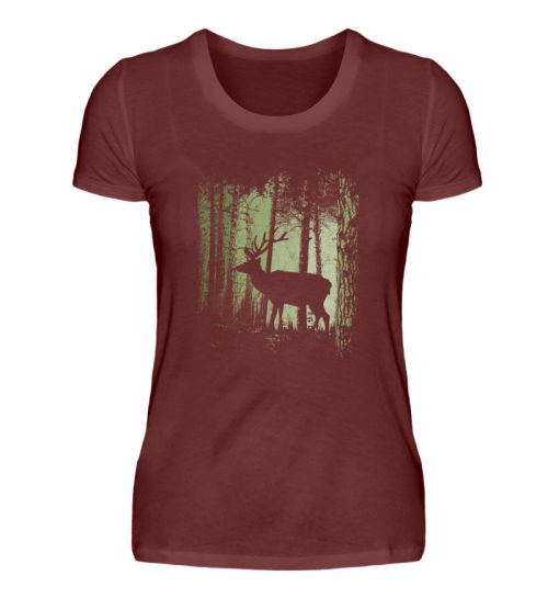 Hirsch im Zwielicht Wald - Damen Premiumshirt-3192