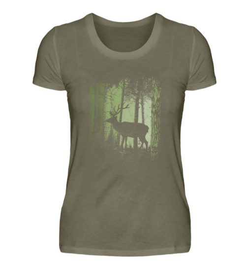 Hirsch im Zwielicht Wald - Damen Premiumshirt-627