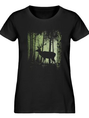 Hirsch im Zwielicht Wald - Damen Premium Organic Shirt-16