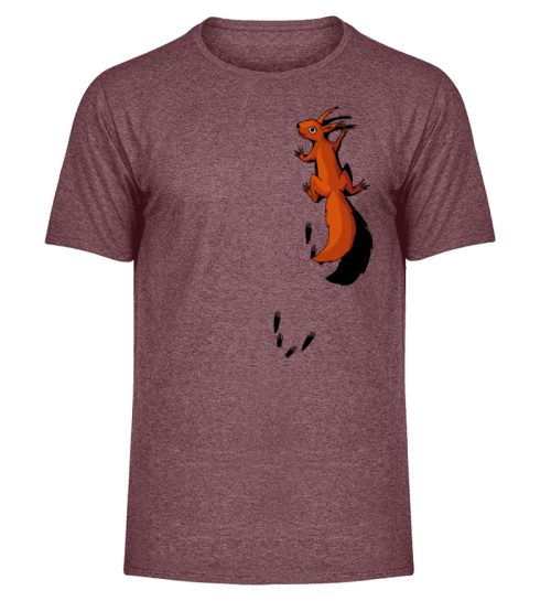 kletterndes Eichhörnchen mit Spuren - Herren Melange Shirt-6805
