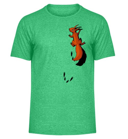 kletterndes Eichhörnchen mit Spuren - Herren Melange Shirt-6804