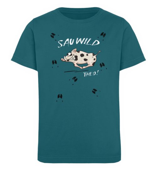 Sauwild wilde Sau | Wildschwein Theo - Kinder Organic T-Shirt-6889