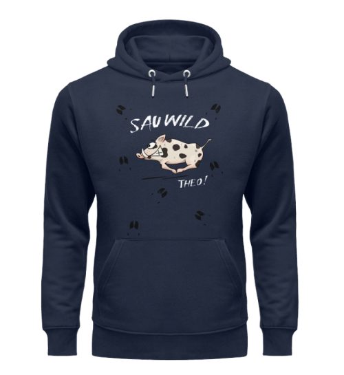 Sauwild wilde Sau | Wildschwein Theo - Unisex Organic Hoodie-6887