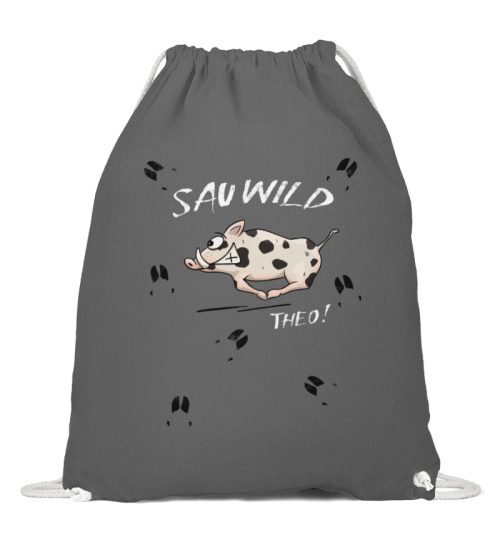 Sauwild wilde Sau | Wildschwein Theo - Baumwoll Gymsac-6760