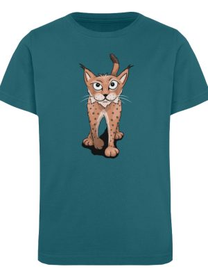 Lässiger eurasischer Luchs - Coole Wildkatze - Kinder Organic T-Shirt-6889