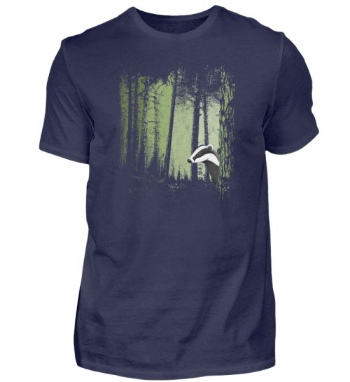 frecher Dachs im Zwielicht Wald - Herren Shirt-198