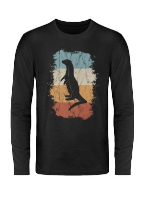 Retro Otter Fisch-Otter Silhouette - Unisex Long Sleeve T-Shirt-16