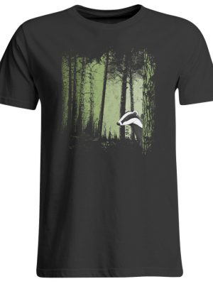 frecher Dachs im Zwielicht Wald - Übergrößenshirt-639