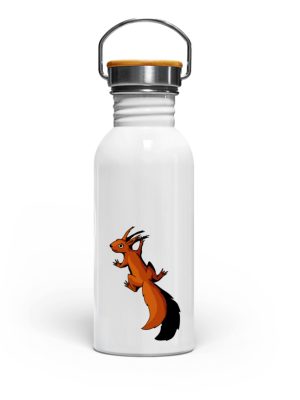 Süßes Eichhörnchen klettert - Edelstahl Trinkflasche-3