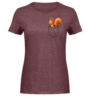 Lässiges Eichhörnchen In Tasche - Damen Melange Shirt-6805
