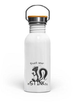 Trust Your inSTINKts Stinktier Humor - Edelstahl Trinkflasche-3