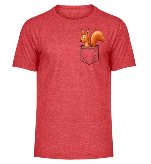Lässiges Eichhörnchen In Tasche - Herren Melange Shirt-6802
