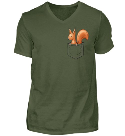 Lässiges Eichhörnchen In Tasche - Herren V-Neck Shirt-2587