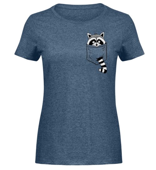 Trash-Panda Raccoon cooler Waschbär in Deiner Brust-Tasche - Damen Melange Shirt-6803