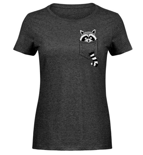 Trash-Panda Raccoon cooler Waschbär in Deiner Brust-Tasche - Damen Melange Shirt-6808
