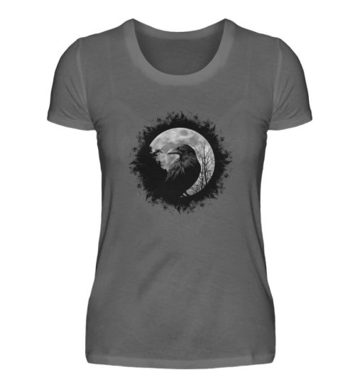 Schwarzer Rabe bei Vollmond - Damen Premiumshirt-627