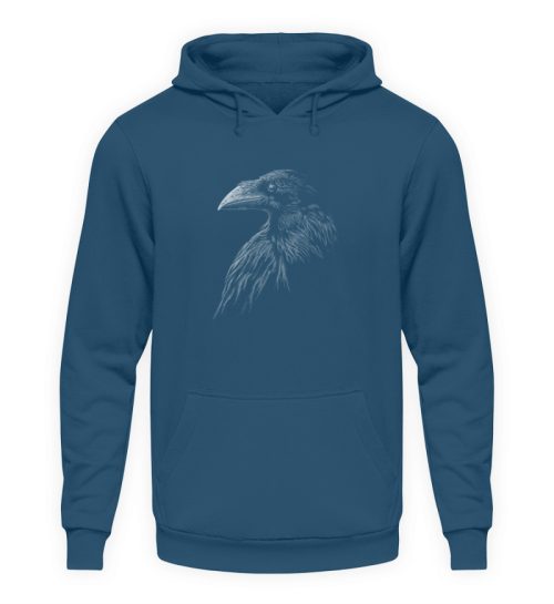 Kritzelkunst-Rabe Krähe - Unisex Kapuzenpullover Hoodie-1461