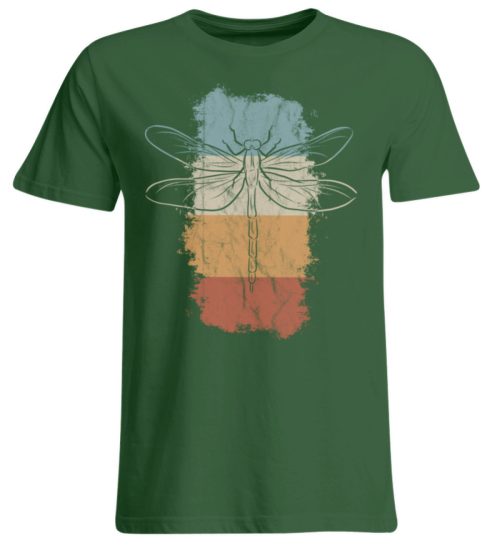 Retro Kunst Libelle | Vintage Dragonfly - Übergrößenshirt-833