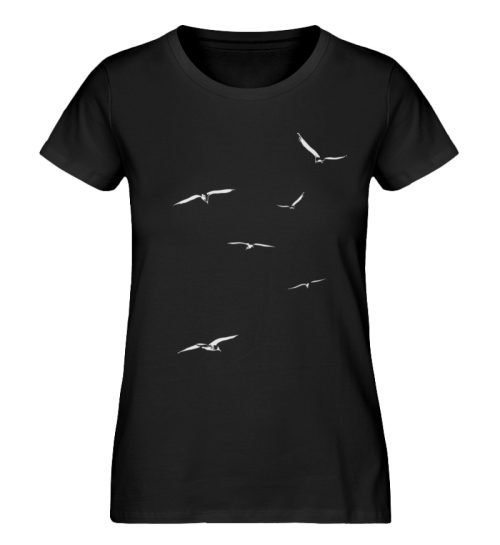 Vogelschwarm - fliegende Vögel - Damen Premium Organic Shirt-16