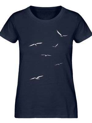 Vogelschwarm - fliegende Vögel - Damen Premium Organic Shirt-6887