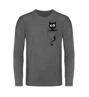 Schwarze Katze in der Tasche - Unisex Long Sleeve T-Shirt-627