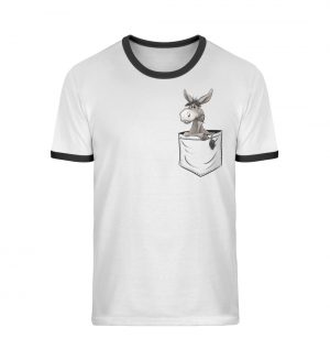 Bockiger Esel in Deiner Tasche - Unisex Organic Ringer T-Shirt-7124
