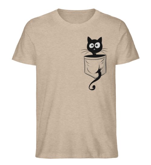 Schwarze Katze in der Tasche - Herren Organic Melange Shirt-6931